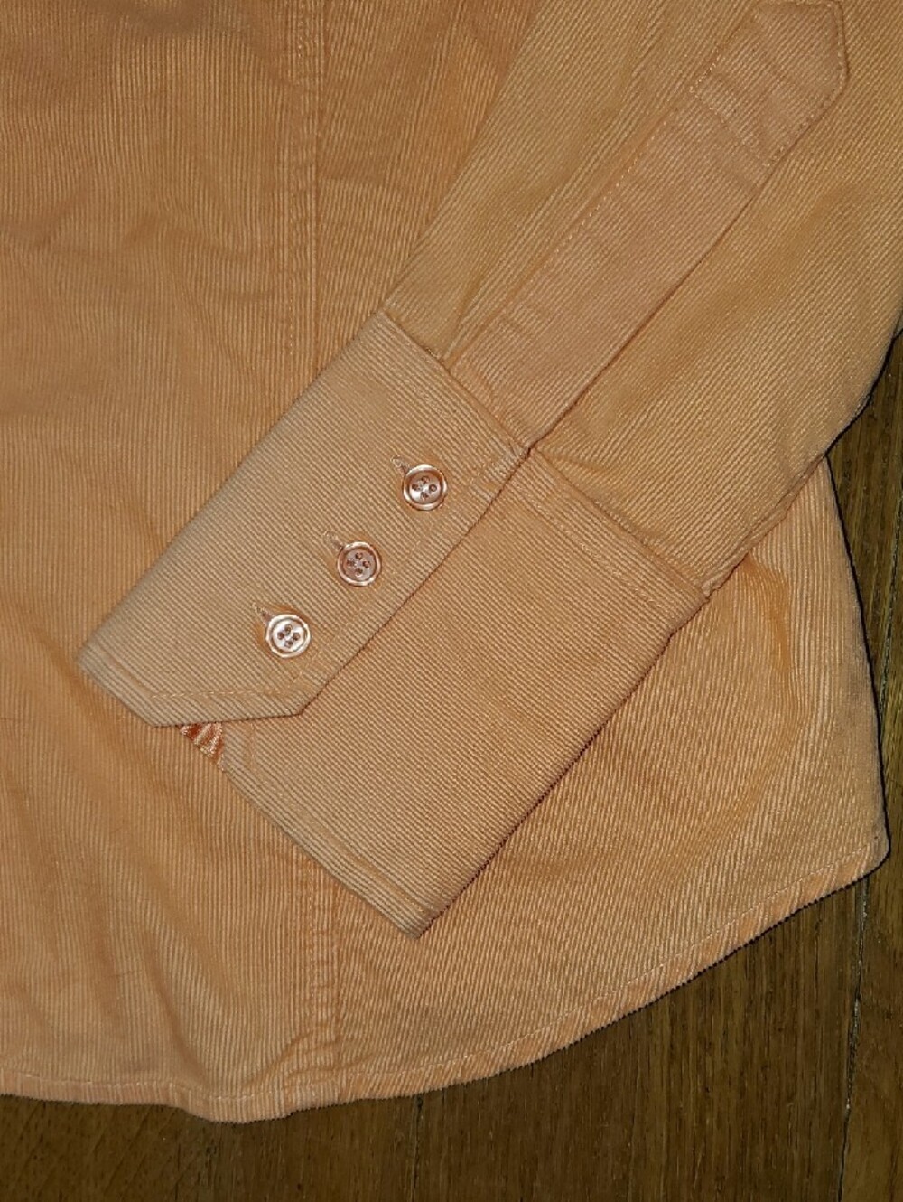 Peach Button-Up Corduroy Shirt - Picture 8 of 9